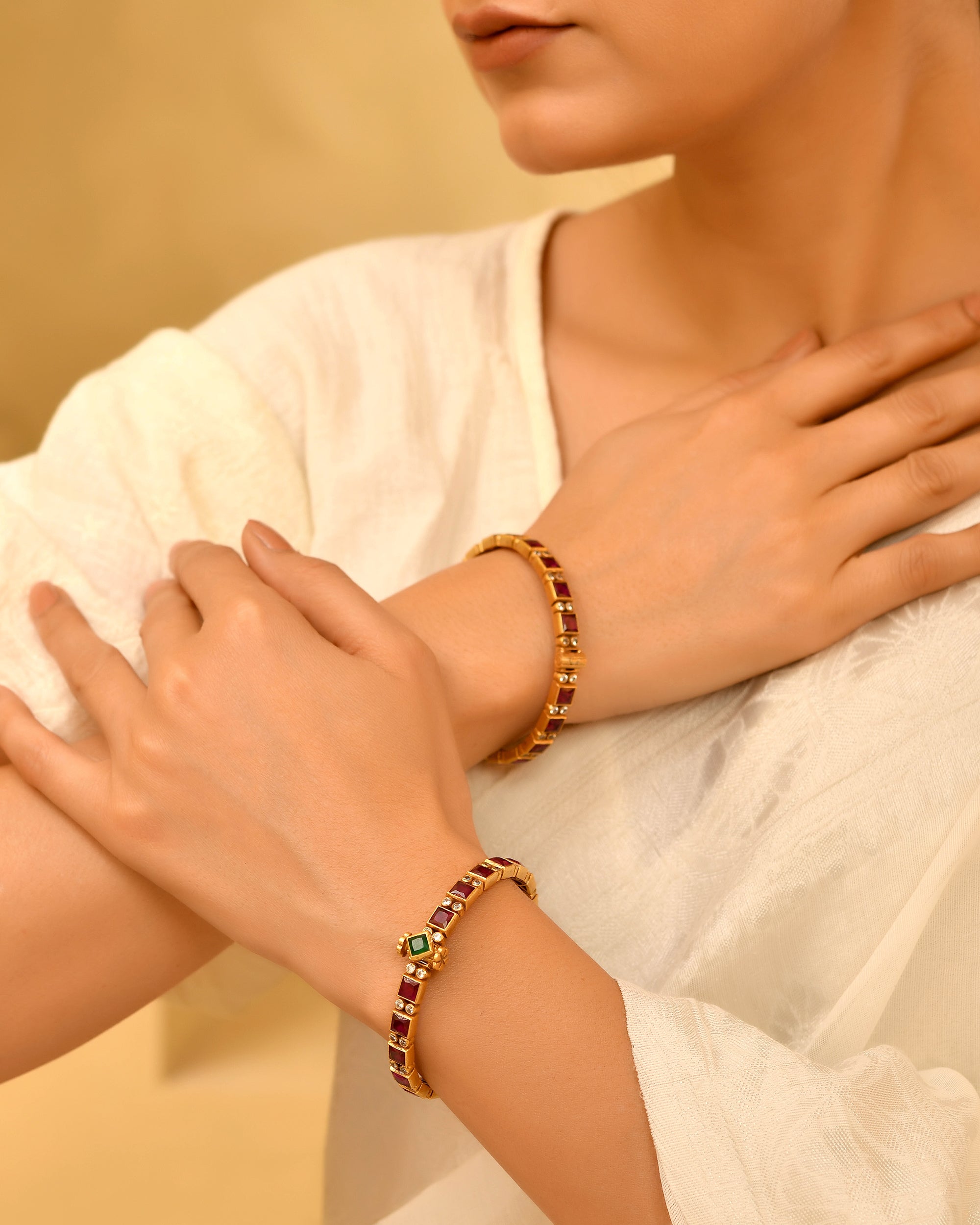 Rohini Micron Gold Plated 925 Silver Bangle