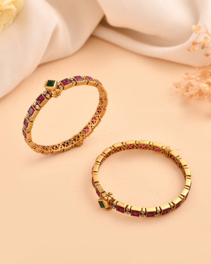 Rohini Micron Gold Plated 925 Silver Bangle