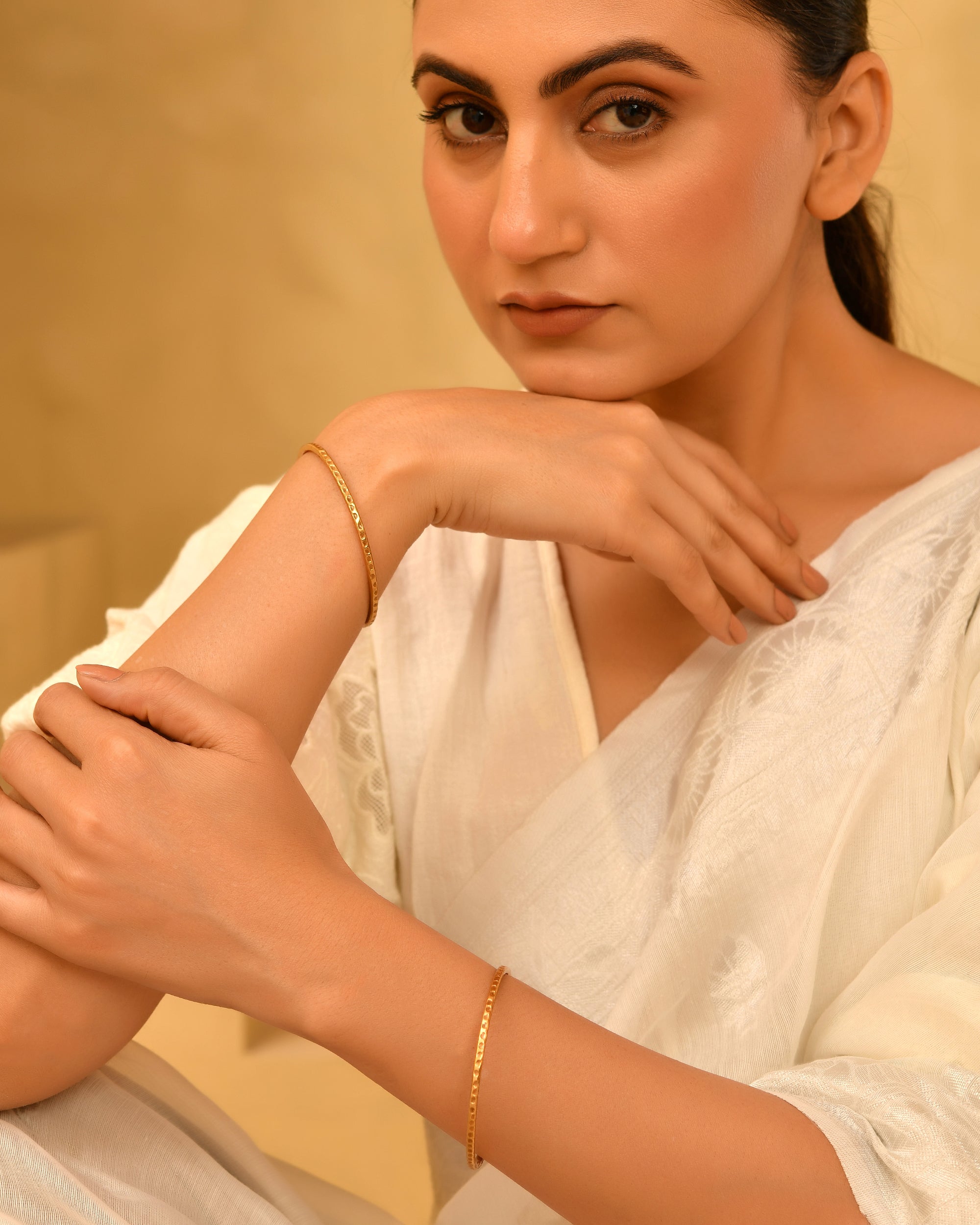 Saanvi Micron Gold Plated 925 Silver Bangle