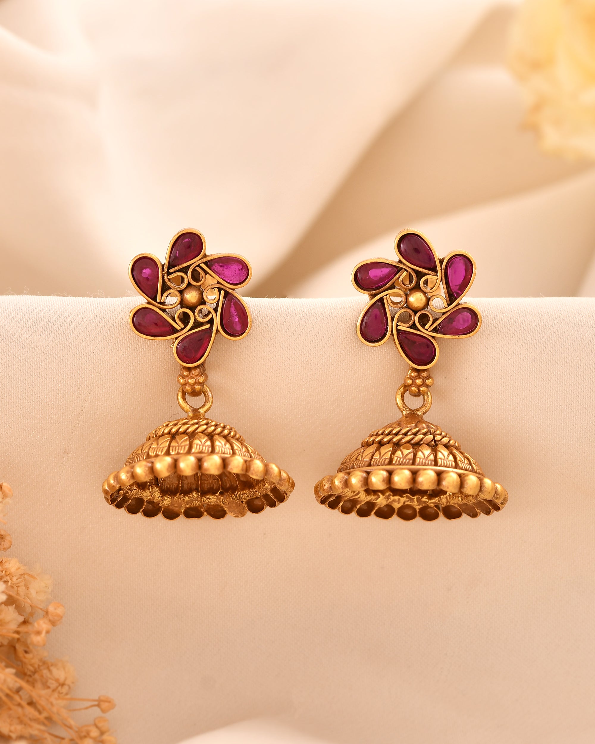 Riwayat Micron Gold Plated 925 Silver Jhumka