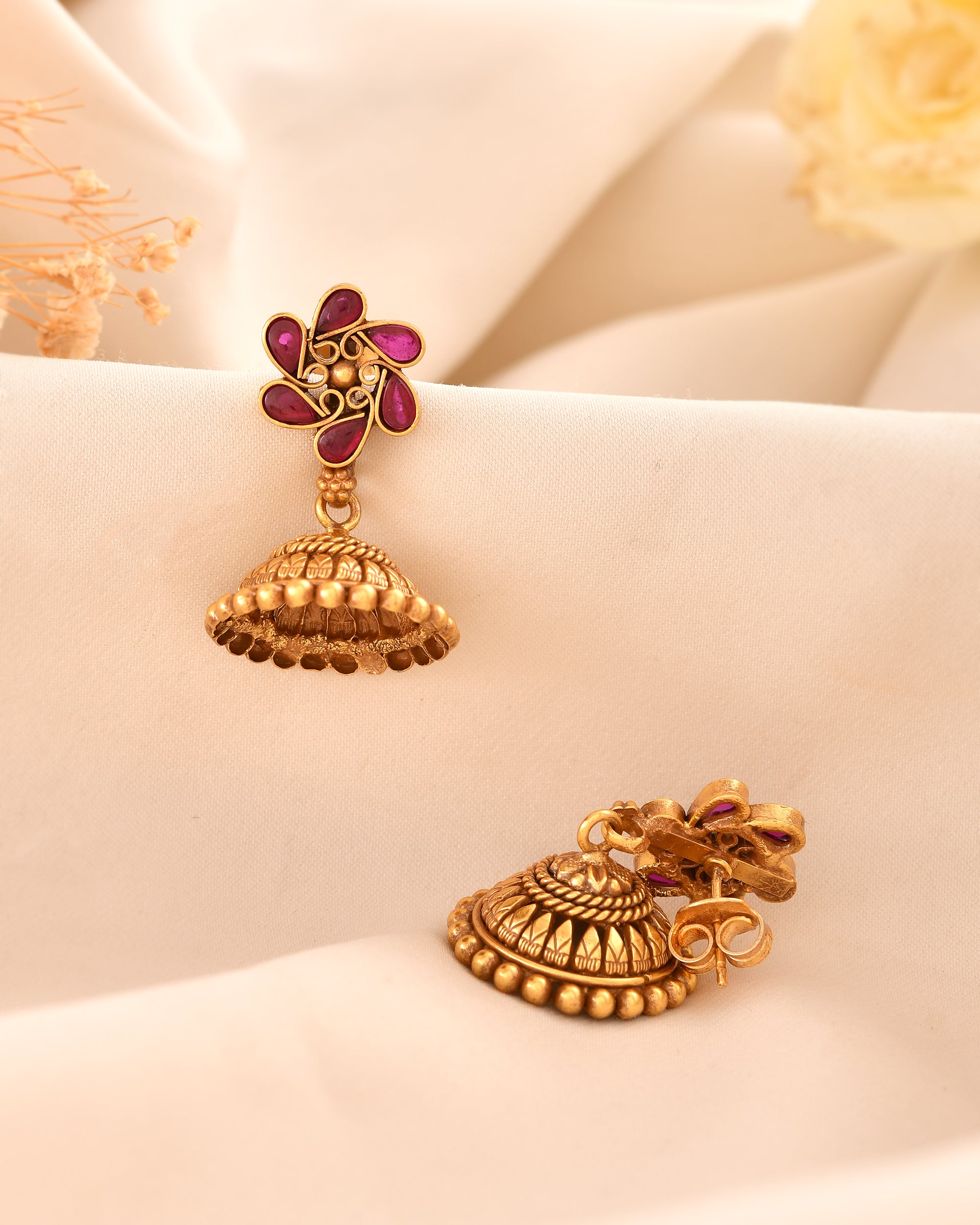 Riwayat Micron Gold Plated 925 Silver Jhumka