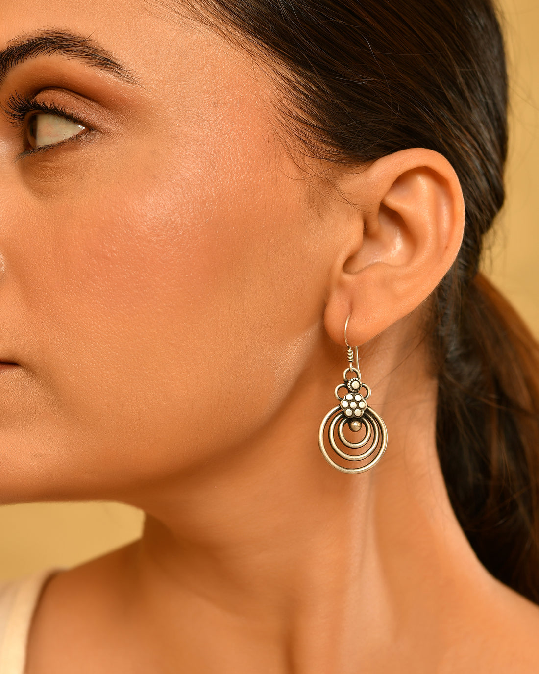 Chandrika Oxidised 925 Silver Drop Earrings