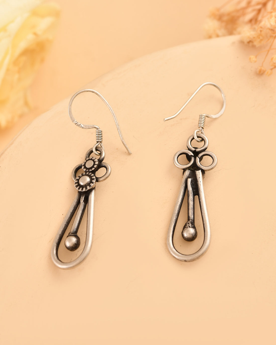 Vihana Oxidised 925 Silver Drop Earrings