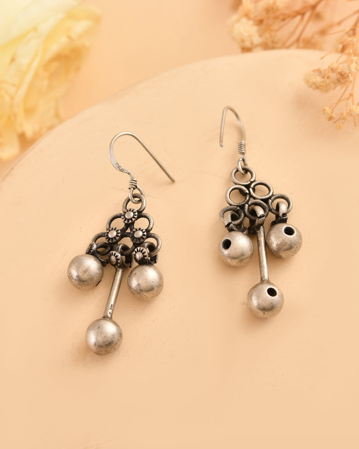 Tattva Oxidised 925 Silver Drop Earrings