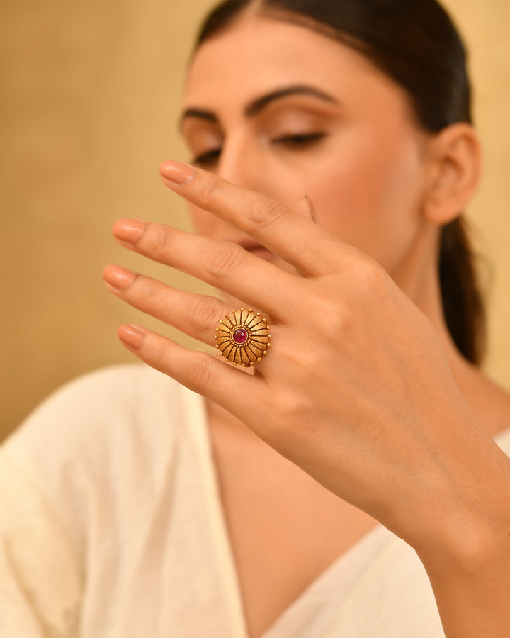 Riwaayat Micron Gold Plated 925 Silver Ring