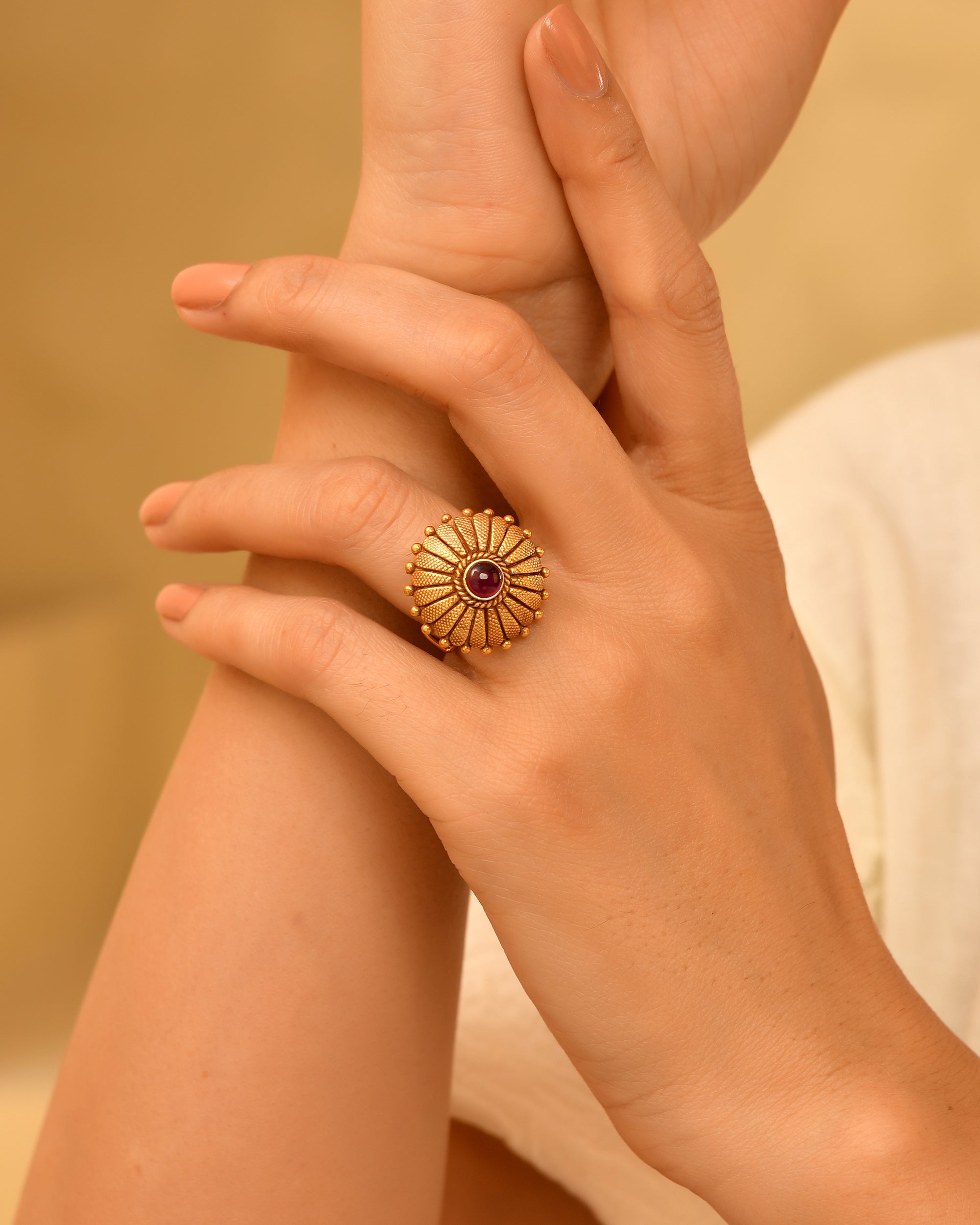 Riwaayat Micron Gold Plated 925 Silver Ring