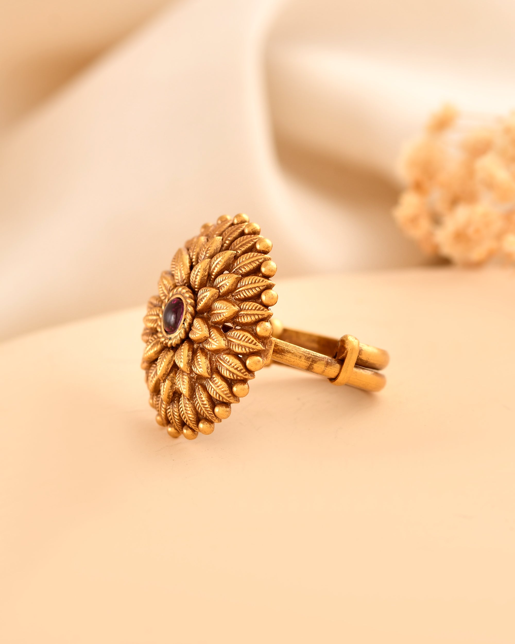 Ruhani Micron Gold Plated 925 Silver Ring