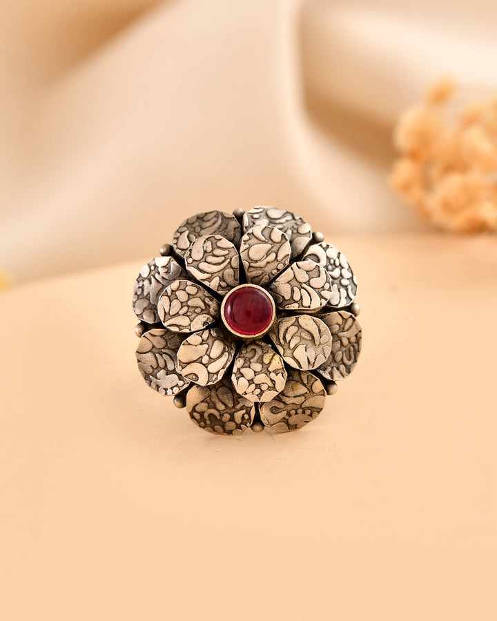 Fulwaari Oxidised 925 Silver Ring