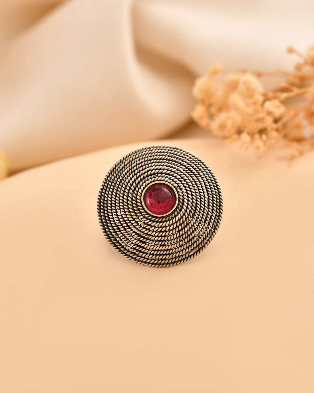 Giridhari Oxidised 925 Silver Statement Ring
