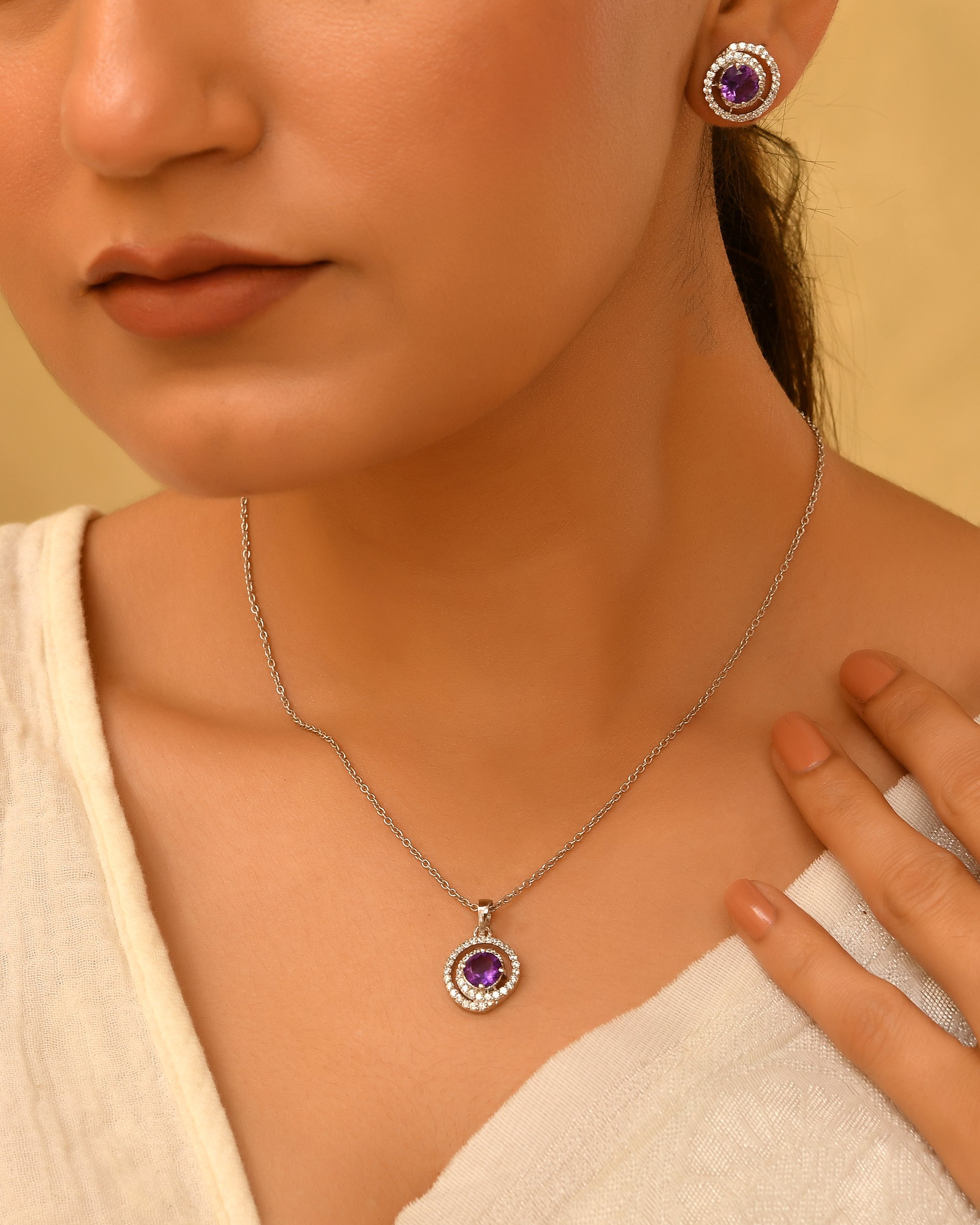 Zivora 925 Sterling Silver Chain Pendant Set