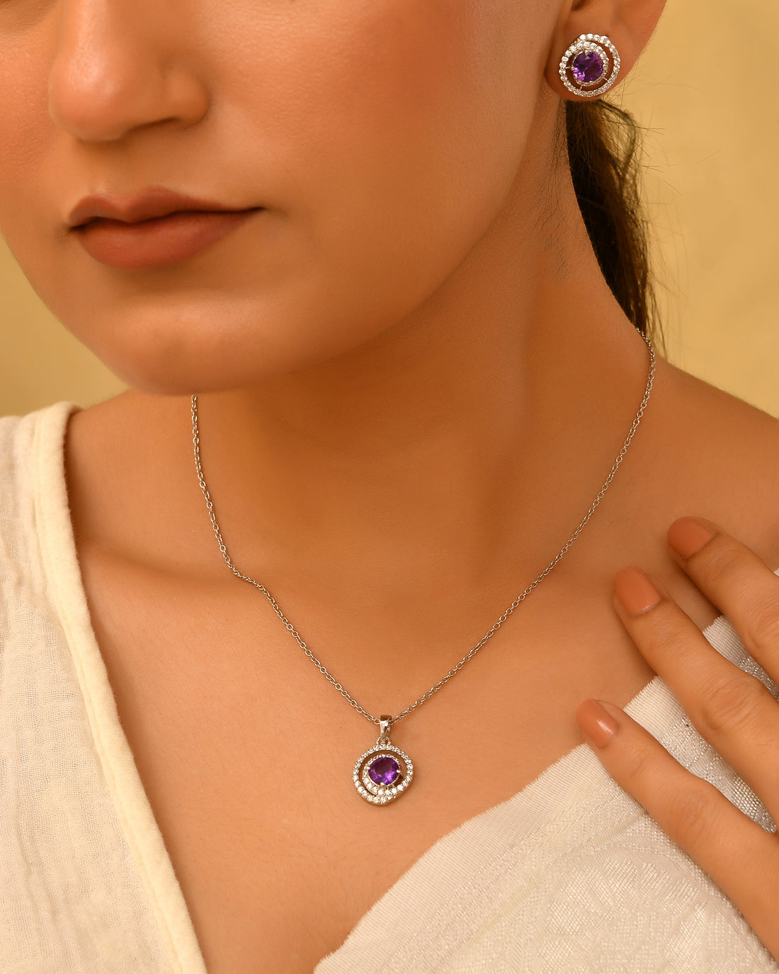 Zivora 925 Sterling Silver Chain Pendant Set