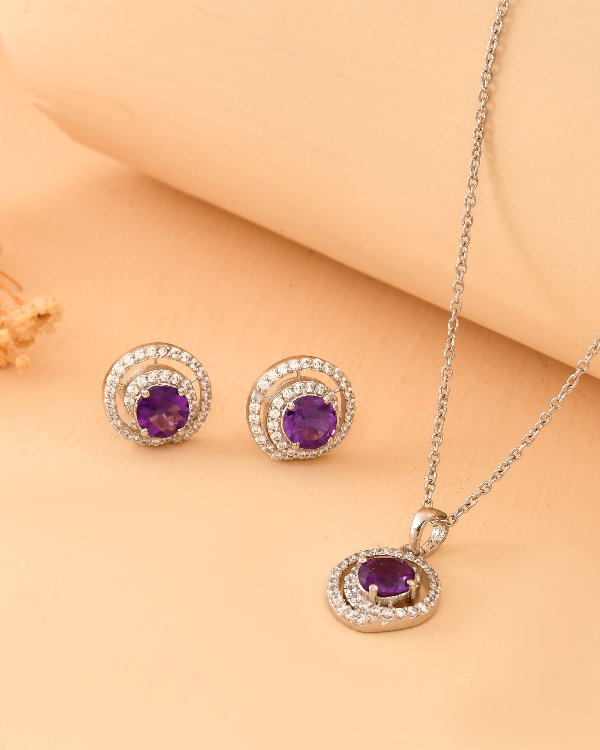 Zivora 925 Sterling Silver Chain Pendant Set