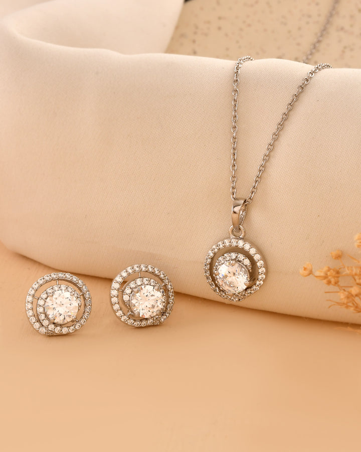 Aura Sterling Silver Pendant Set