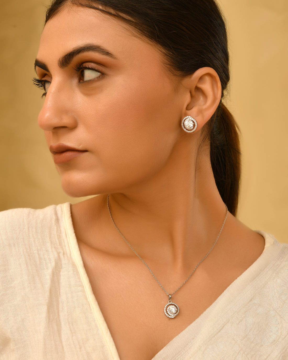 Aura Sterling Silver Pendant Set