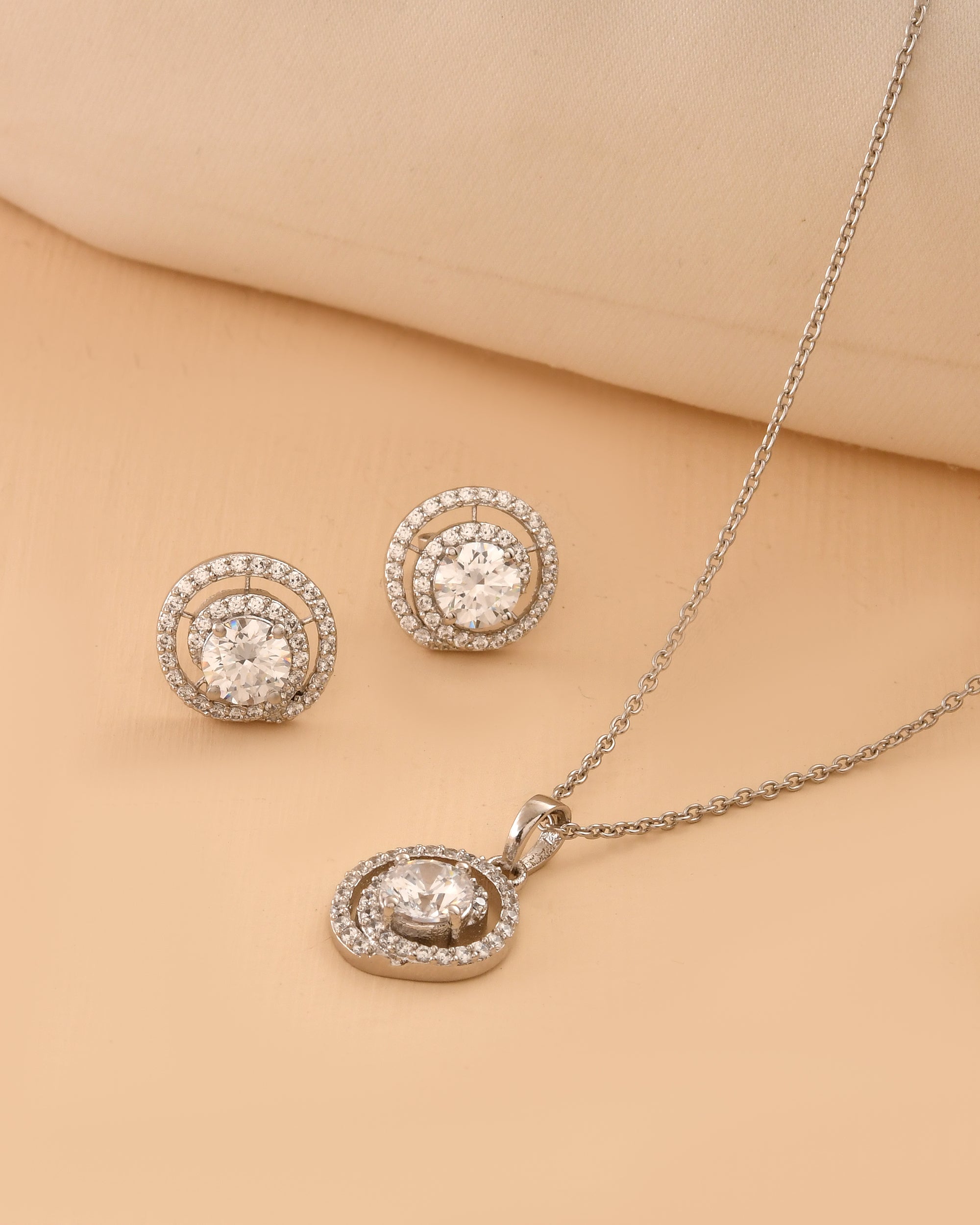 Aura Sterling Silver Pendant Set