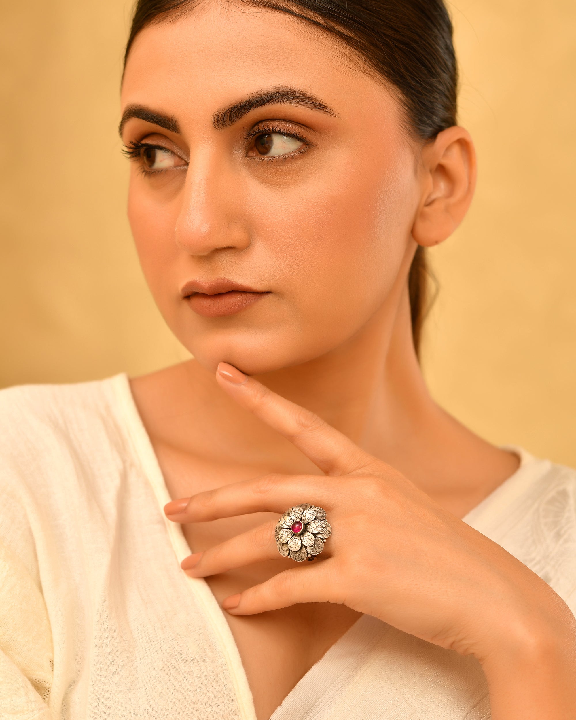 Fulwaari Oxidised 925 Silver Ring