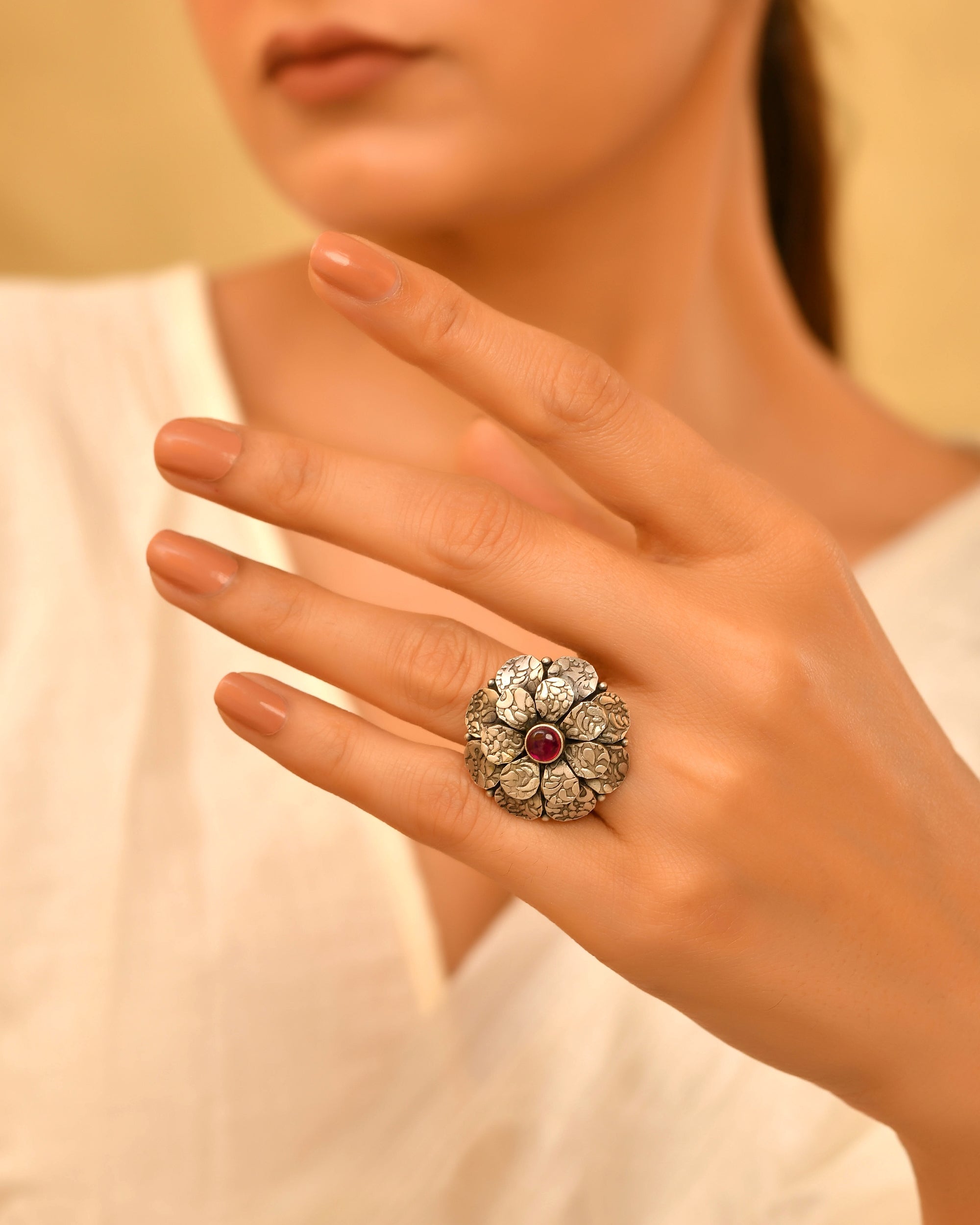 Fulwaari Oxidised 925 Silver Ring