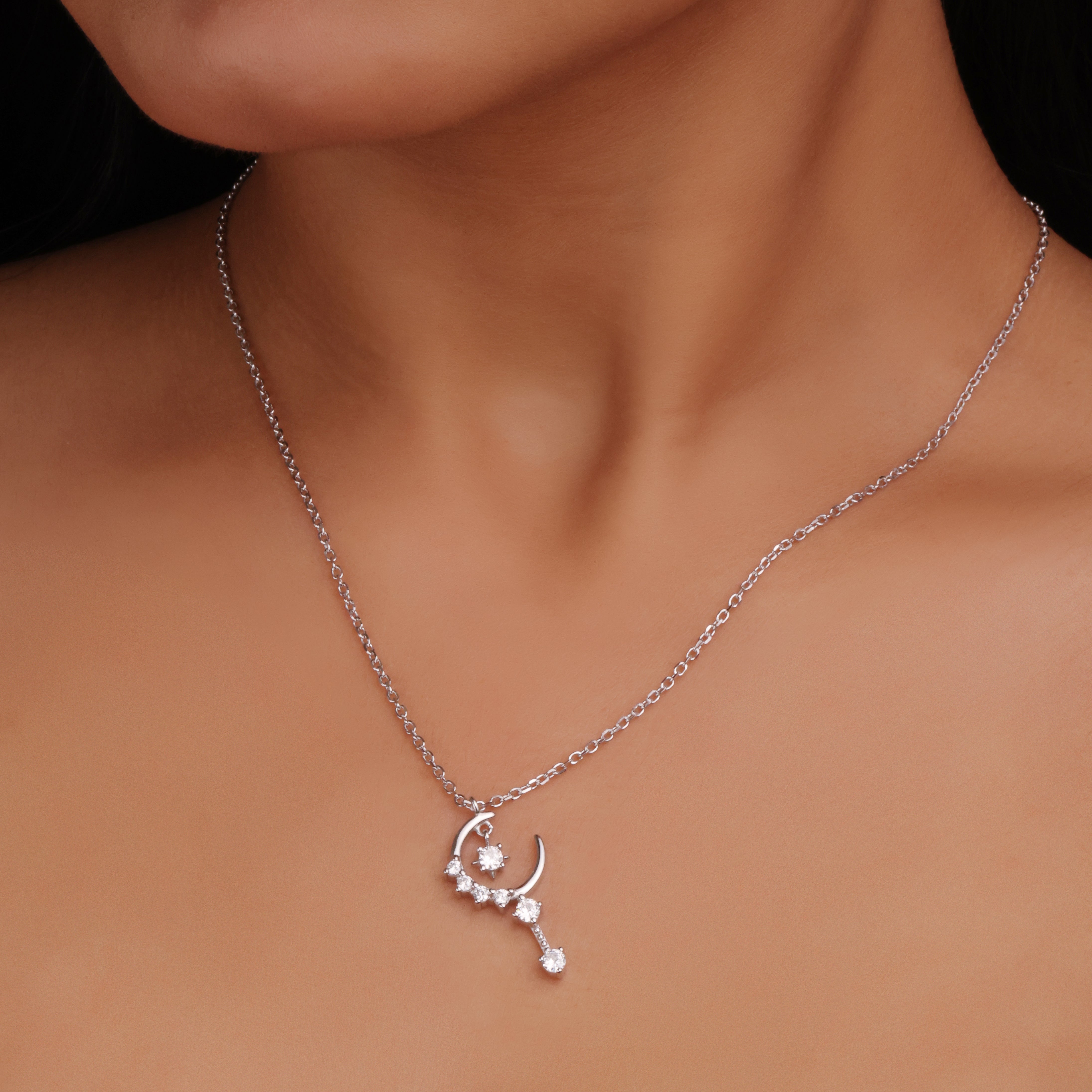 Imperial Moon silver Chain Pendant