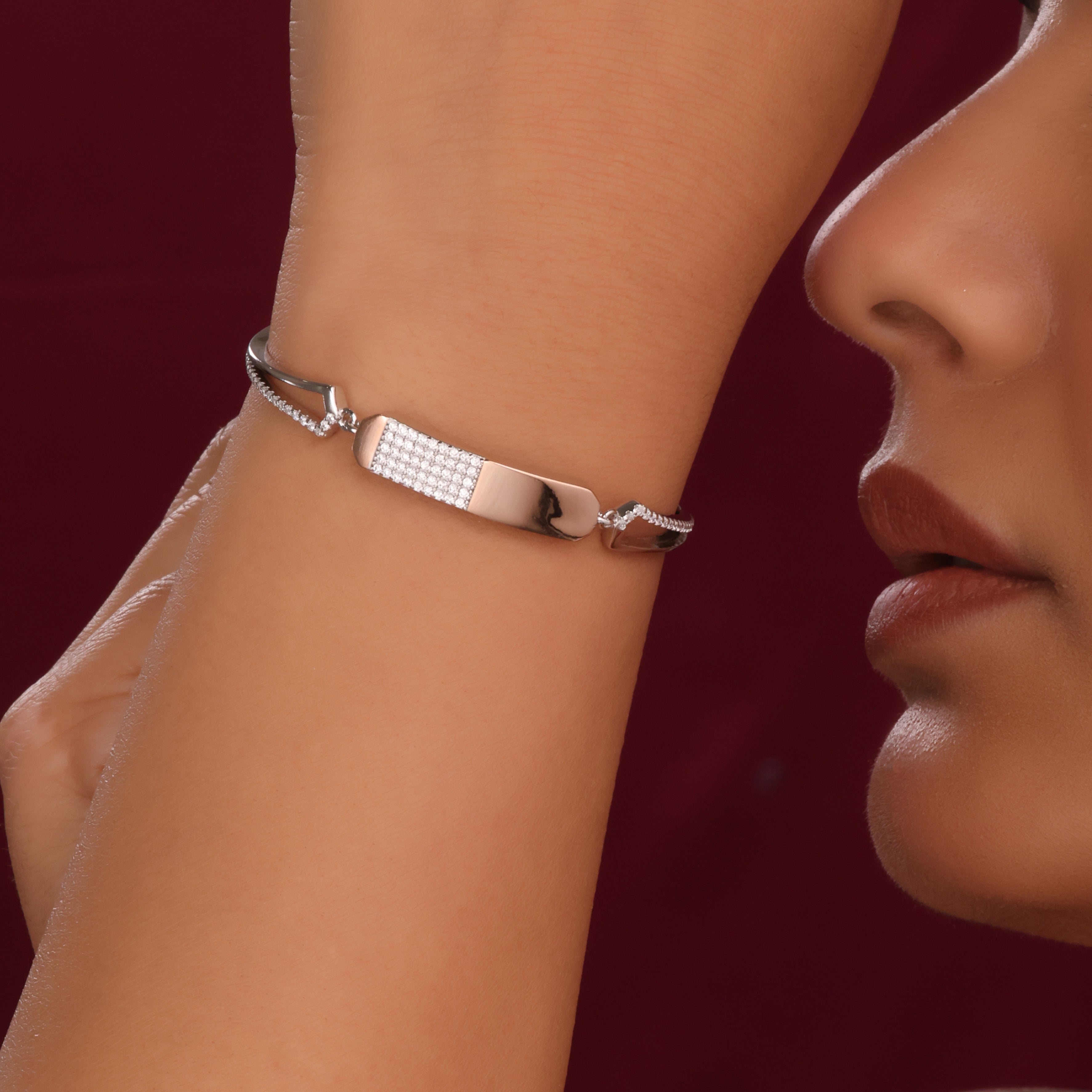 Rose Glow Silver Bracelet