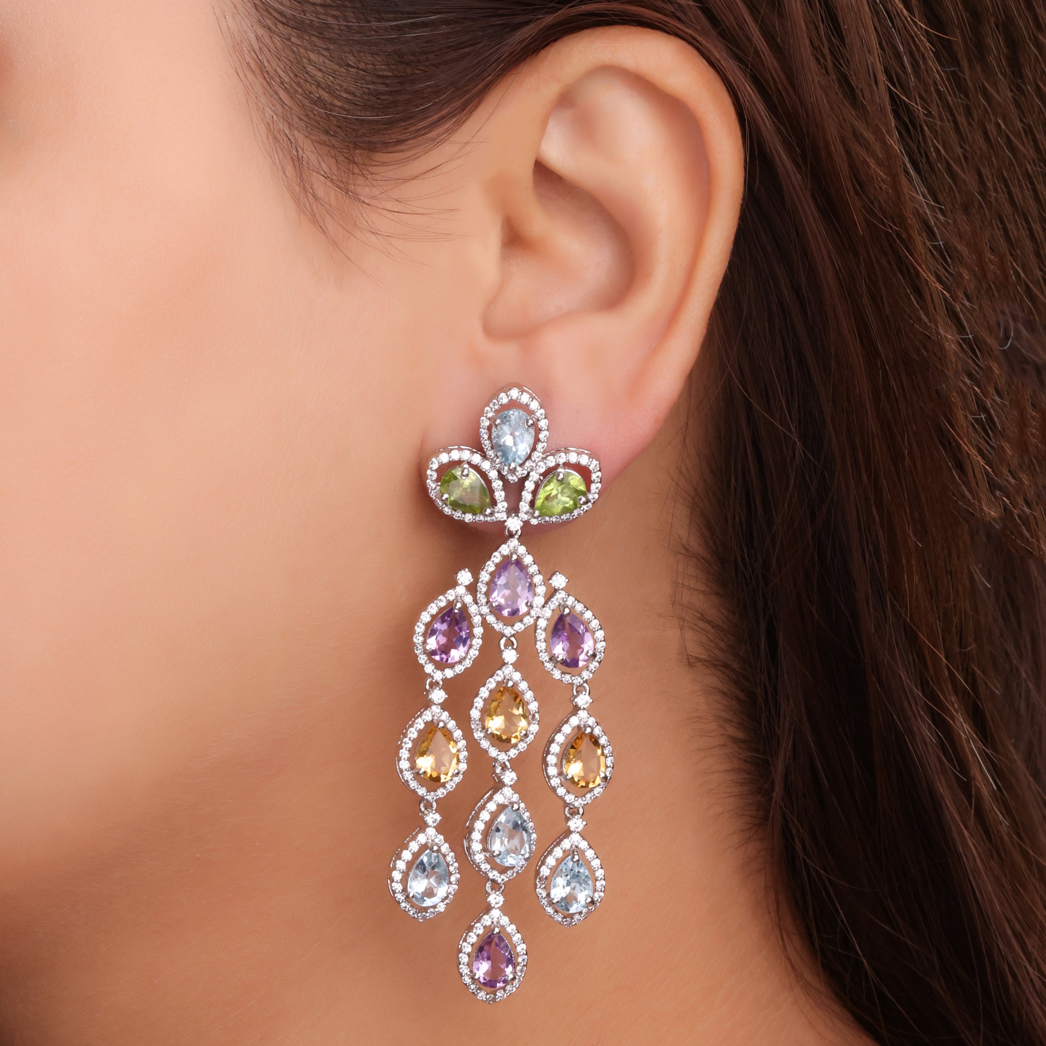 Multi Color Bloom Earrings