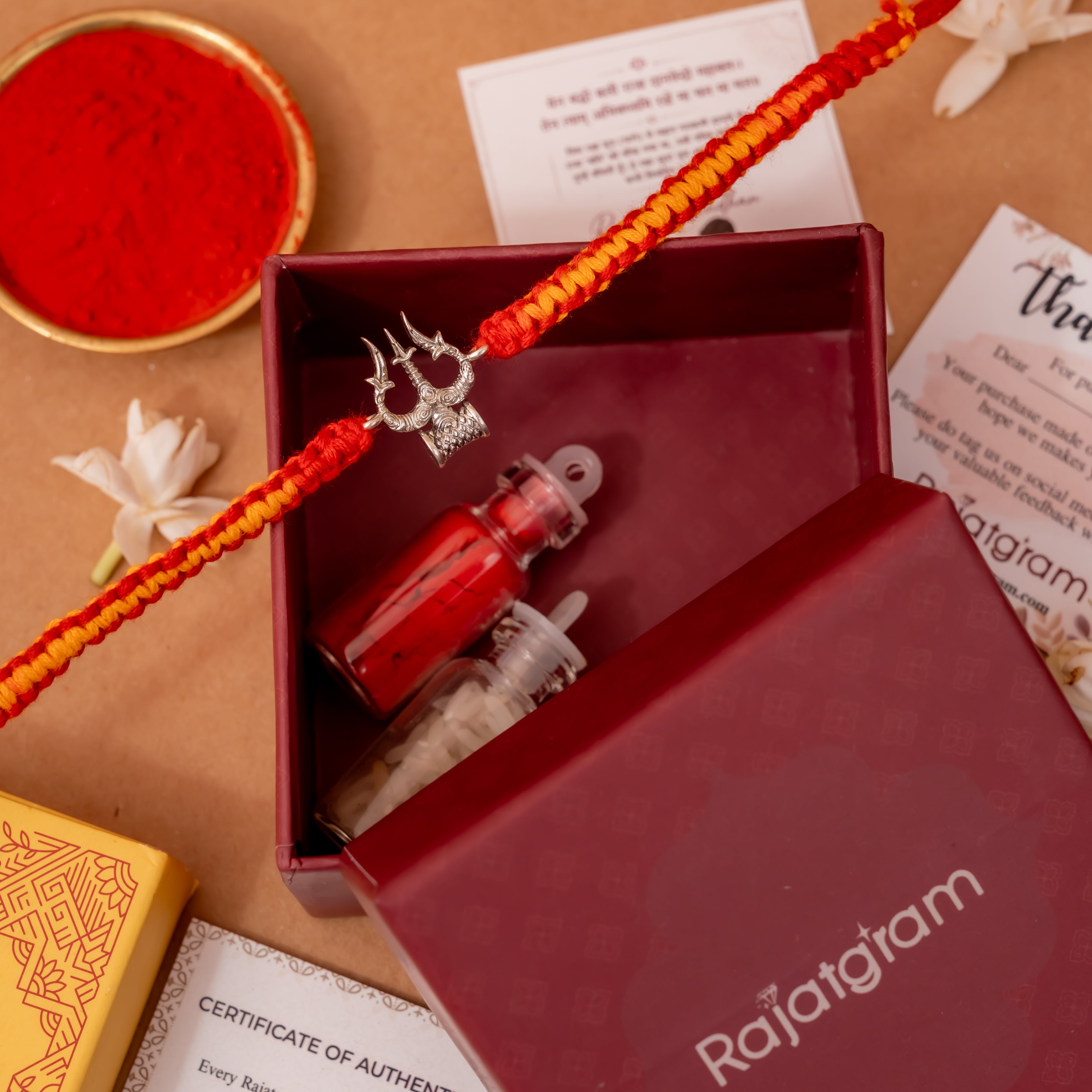 Mahadev Trishul 925 Silver Rakhi