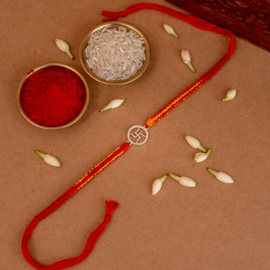 Shubh Swastik 925 Silver Rakhi