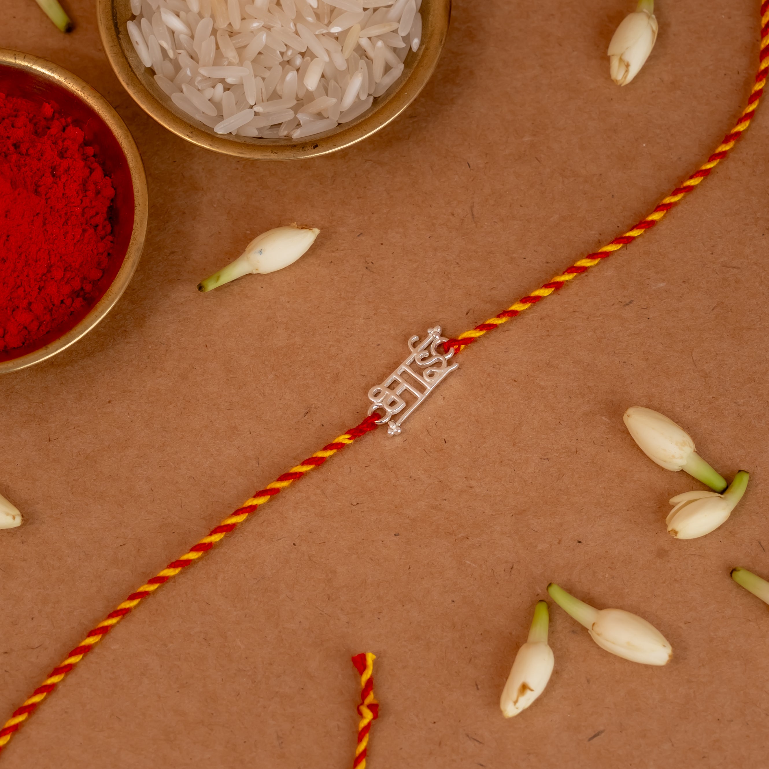 Eternal Hindi Bhai 925 Silver Rakhi