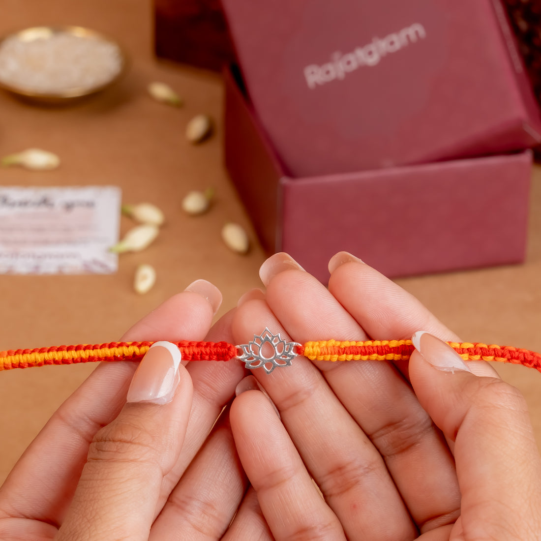 Lotus 925 Silver Rakhi