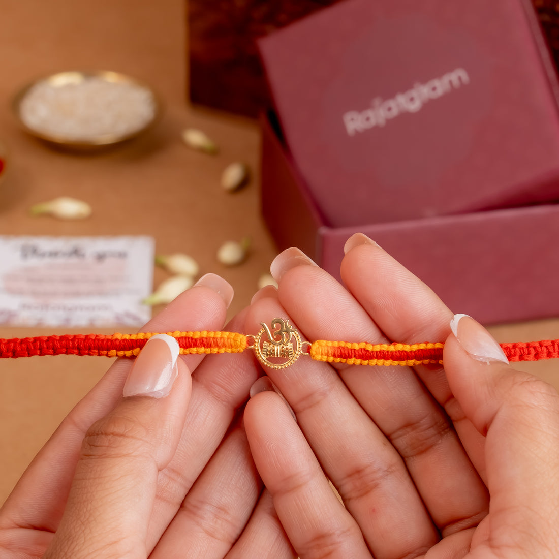 Gold Plated Divine OM 925 Silver Rakhi