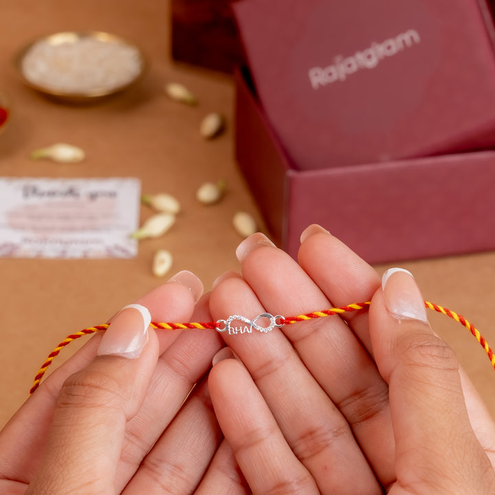 Inifinity Bhai 925 Silver Rakhi