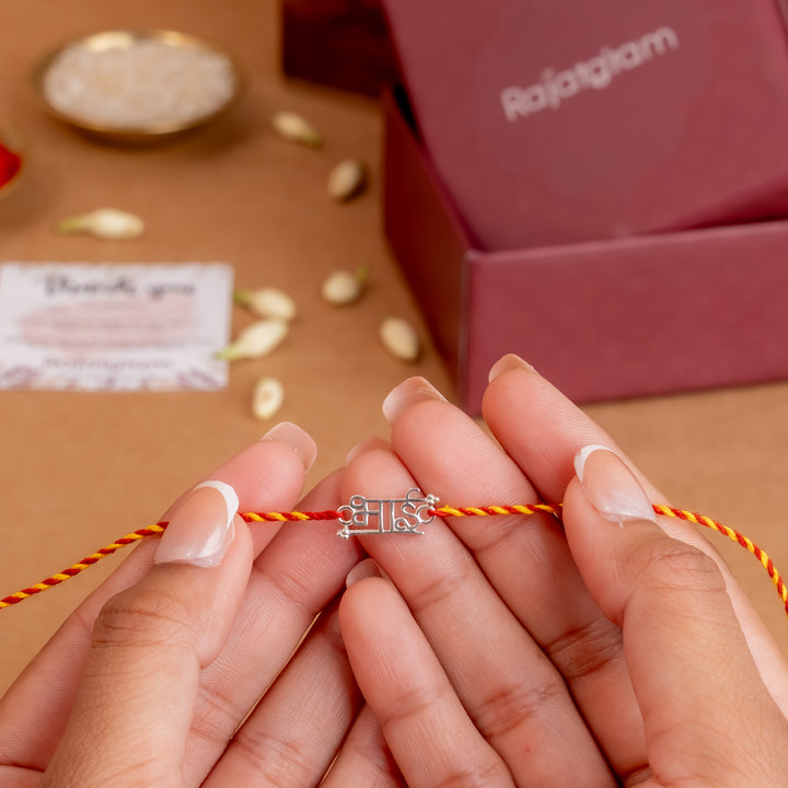 Eternal Hindi Bhai 925 Silver Rakhi
