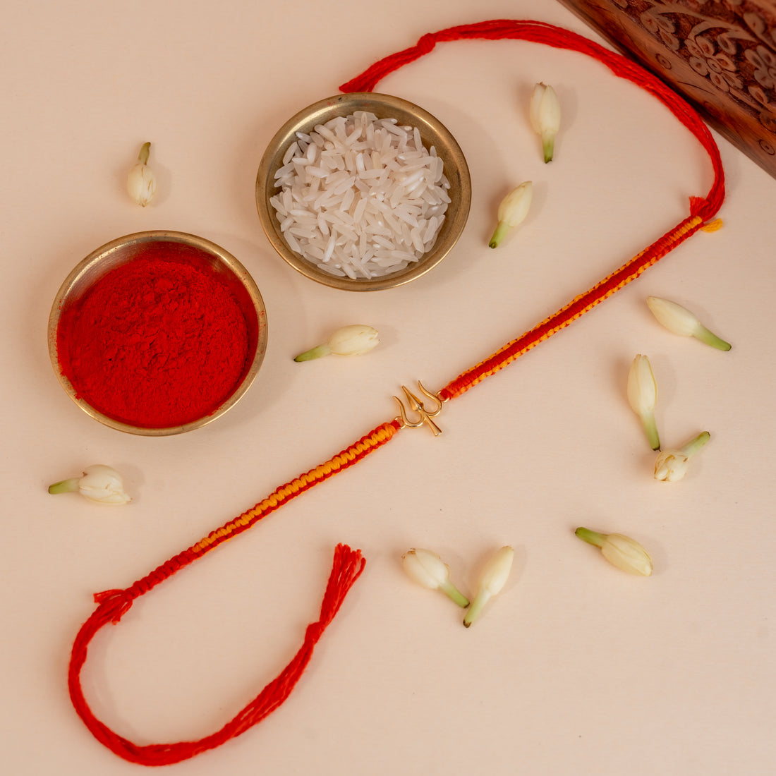 Gold Plated Trishul 925 Silver Rakhi