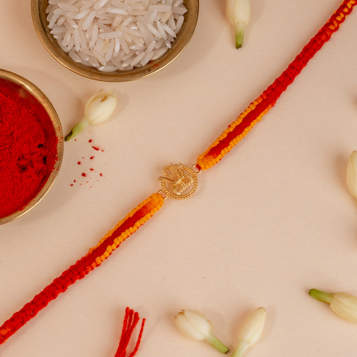 Gold Plated Divine OM 925 Silver Rakhi