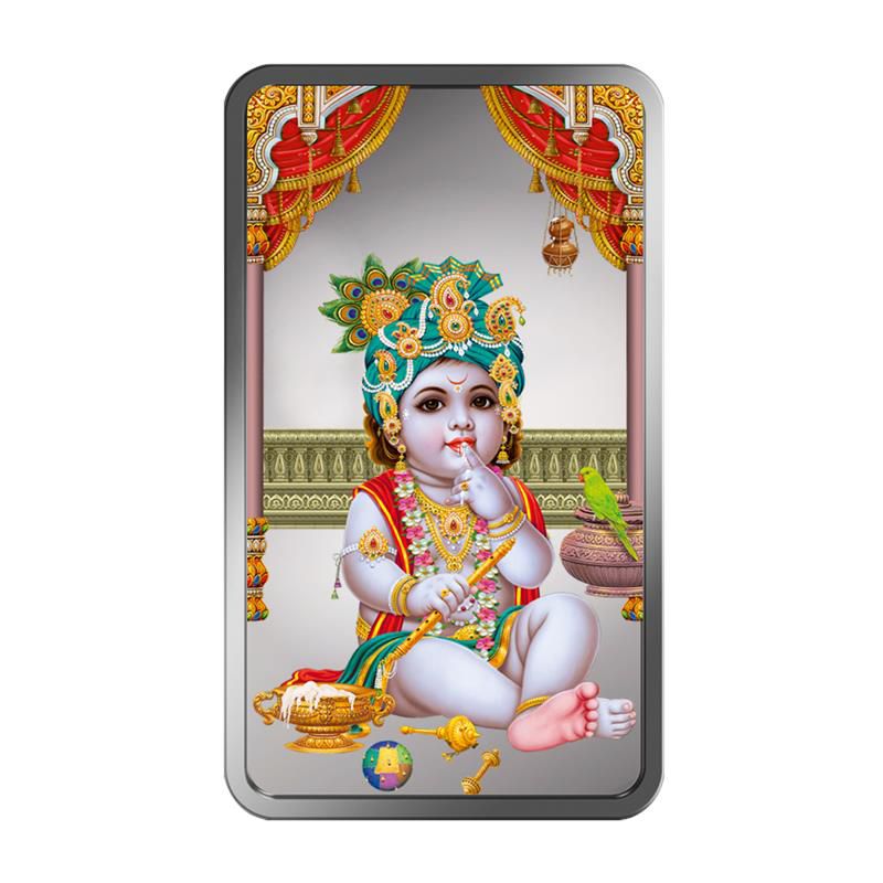 (999.9+) Purest 50 gm Laddoo Gopal Silver Bar