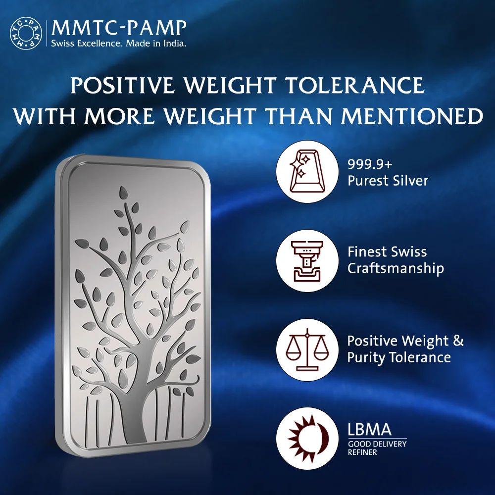 (999.9+) Purest 50 gm Banyan Tree Silver Bar