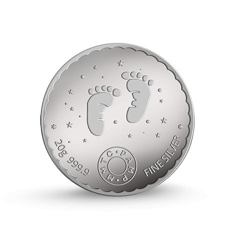 (999.9+) Purest 20 gm Newborn Baby (Blue) Silver Coin