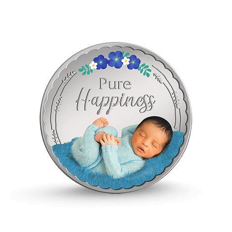 (999.9+) Purest 20 gm Newborn Baby (Blue) Silver Coin