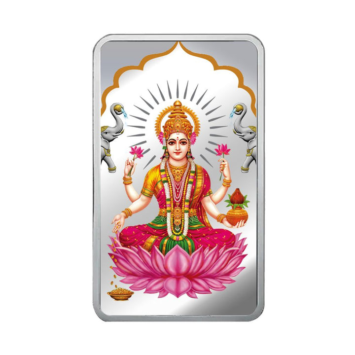 (999.9+) Purest 20 gm Laxmi Colored Silver Bar