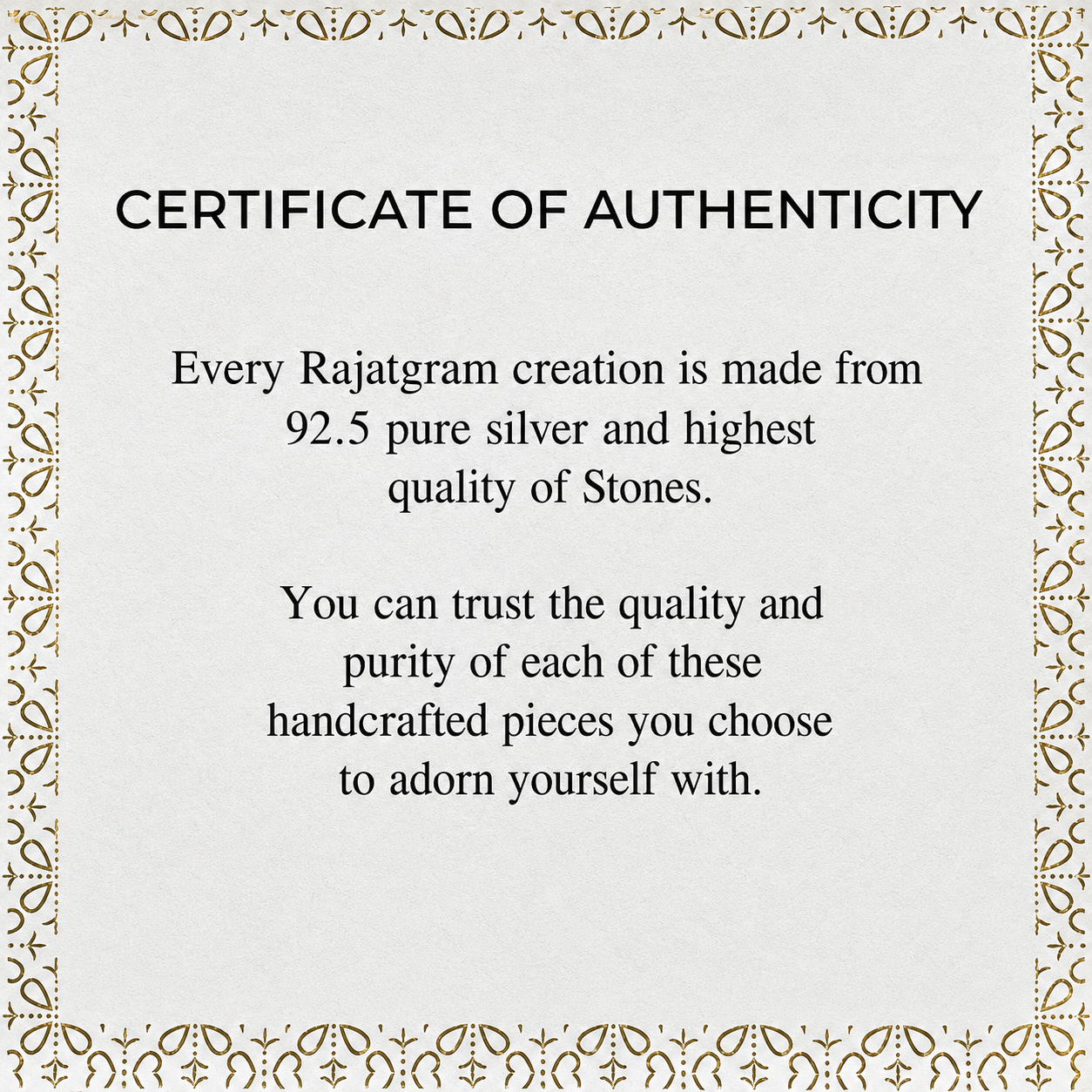 Certificate of Authenticity